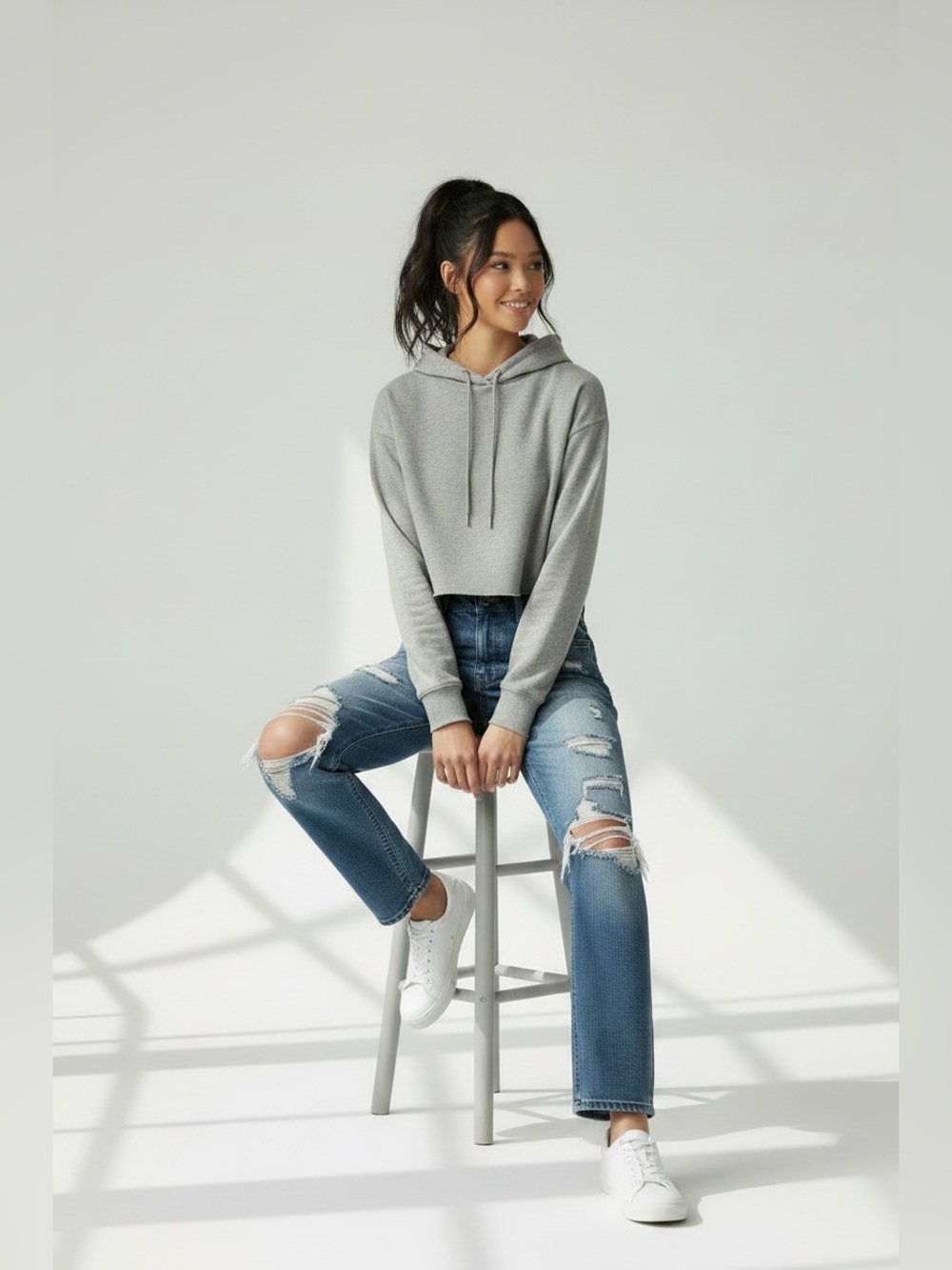Aeropostale Distressed Light Blue Boyfriend Jeans